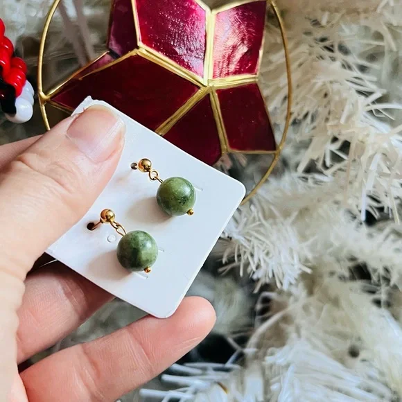 Handmade Natural Stone Earrings Stainless Steel - Picture 2 of 6